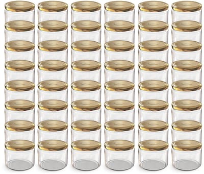 Oputec 48x 282ml inmaakpotten / voorraadpotten TO Ø 82 mm– glazen jampotten – metalen schroefdeksel goud – conservenpotten