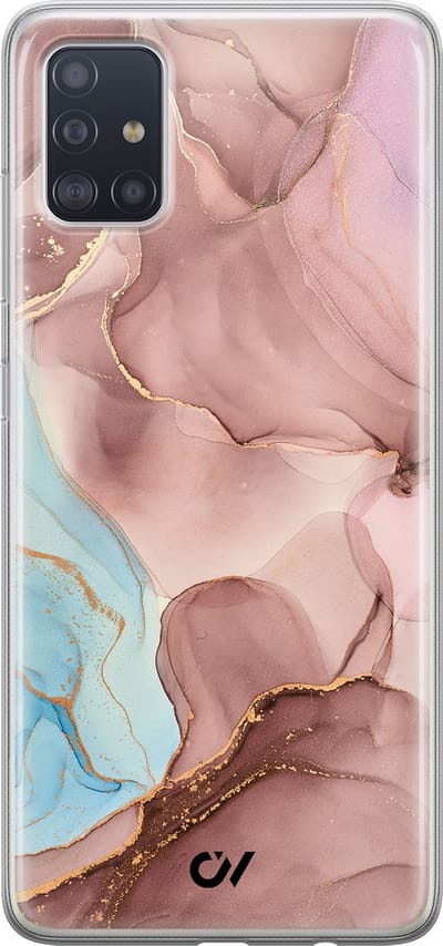 Hoesje geschikt voor Samsung Galaxy A51 hoesje - Marble Clouds - - Roze - - Casevibes