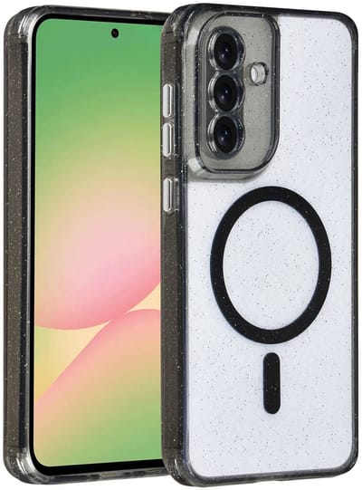TUNIQ telefoonhoesje voor Samsung Galaxy A56 - MagSafe met glitter - Zwart