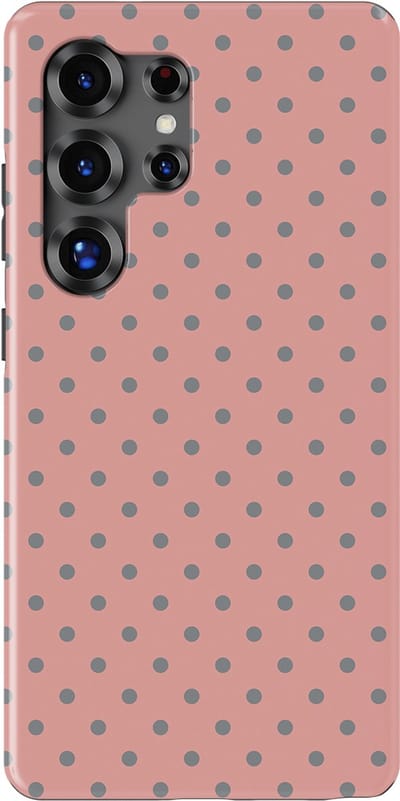 Polka Dots Hoesje Samsung Galaxy S25 Ultra | Geschikt Voor Mag | Stippen Design Backcover Samsung Galaxy S25 Ultra Soft Grey Dots