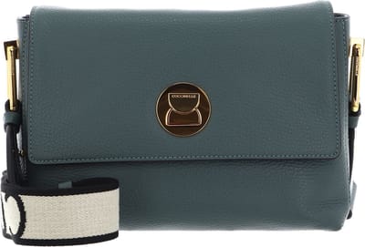COCCINELLE Leren Schoudertas Liya Signature Handbag Grained Leather Kale Green Groen