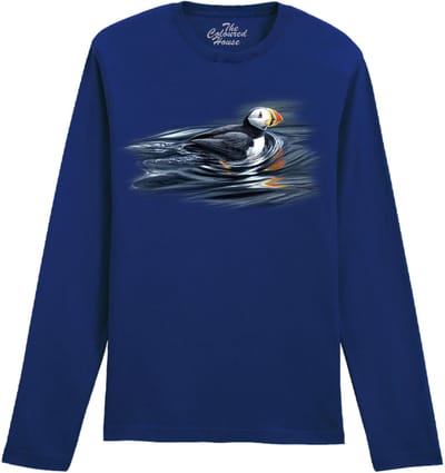 Papegaaiduikers Swimming Puffin The Coloured House Longsleeve T-shirt XXL
