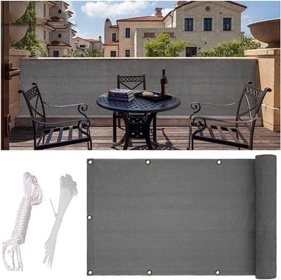 Balkon Tuinhoes - Privacy Scherm - Balkon Afschermen - UV Beschermend - 09 x 1 m - Grijs