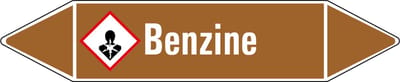 Benzine leidingmarkering op vel 126 x 26 mm - 5 per vel