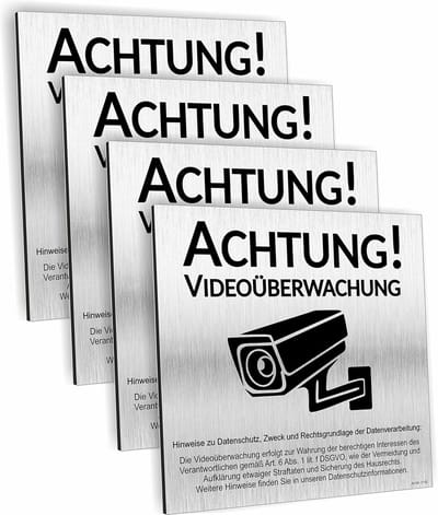 Videobewaking Bord - Camerabewaking Melding - Weerbestendig Aluminium Composiet 12x12cm