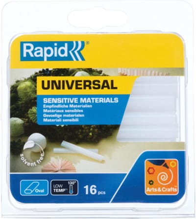 Rapid Ovale Lijmpatronen in Blisterverpakking -  9x94mm - Voor Universeel Gebruik - Transparant - 16 Stuks