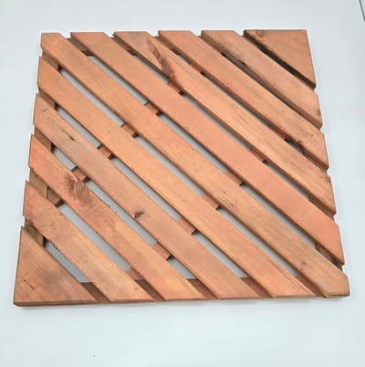 Houten Doucheplank - Badkamer Vloer - Veilig Douchen - Natuurlijk Hout Design - 45x45cm - Lichtbruin