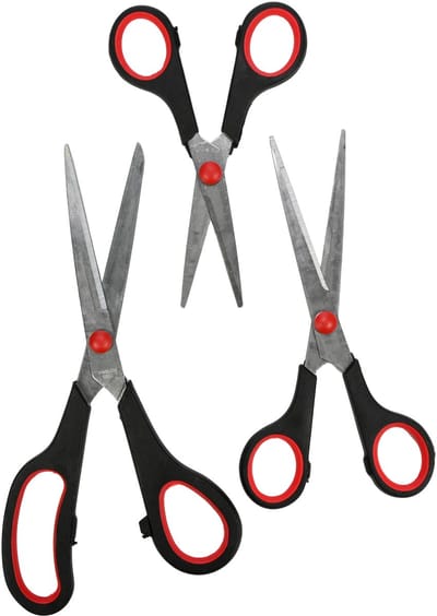 Benson 3-delige schaarset - soft-grip handvat - RVS bladen - rood/zwart