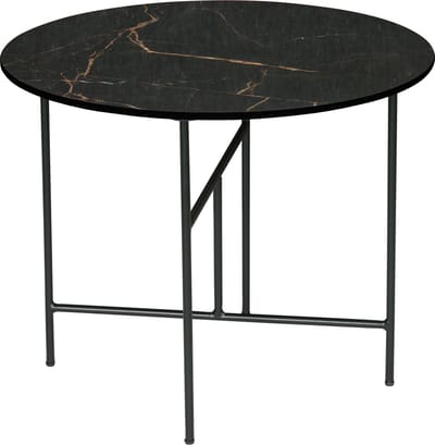 WOOOD Vida Bijzettafel - Porselein/Metaal - Zwart - 48x60x60