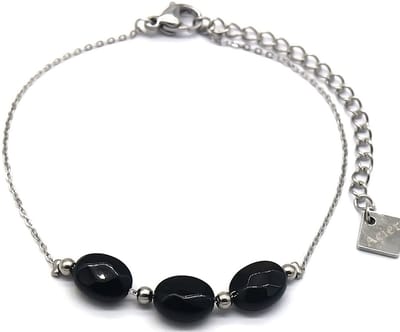 Armband Dames - Agaat - RVS - Lengte 16-19 cm - Zilverkleurig