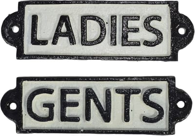 Toilet Plaat voor Dames en Heren - Gietijzer Borden voor Café, Winkel, Bar en Hotel