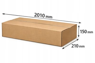 Kartonnen verpakking, Vouwdoos, Smalle, Lange doos, 2010 x 210 x 150 mm