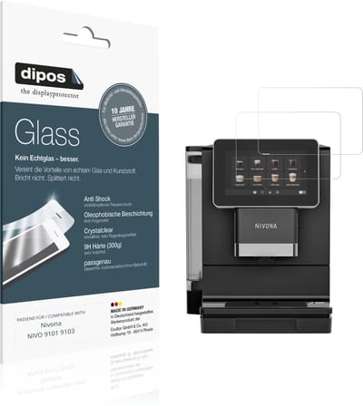 dipos – 2x Pantserfolie geschikt voor Nivona NIVO 9101 9103 | 9H Screenprotector