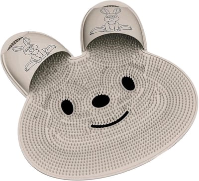 Voetpeeling Mat - Douche Borstel - Voeten Reinigen - Met Zuignappen - 45 x 45 cm - Grijs