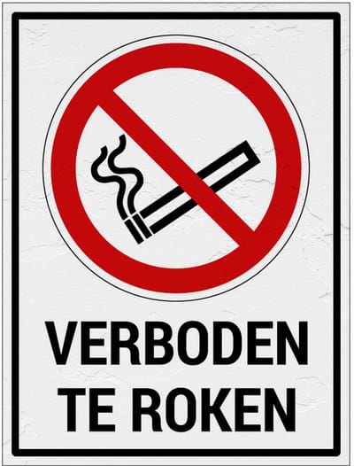 Verboden te roken bord met tekst | Sign Again materiaal | 20 x 15 cm