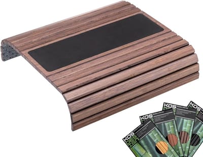 Flexibele Bamboe Armleuning Tafel voor Bank en Stoel met Anti-Slip Onderkant