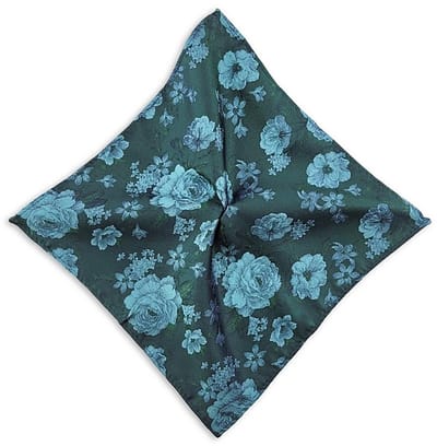 Sir Redman - Pochets - pochet Fiore Emerald - smaragdgroen / lichtblauw