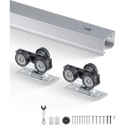VEVOR Schuifdeur Hardware Track Kit Schuifdeursysteem 1746 mm Hardware Kit voor 610-914 mm brede enkele deuren, soepel en eenvoudig te installeren Schuifdeur Hardware 100 kg draagvermogen