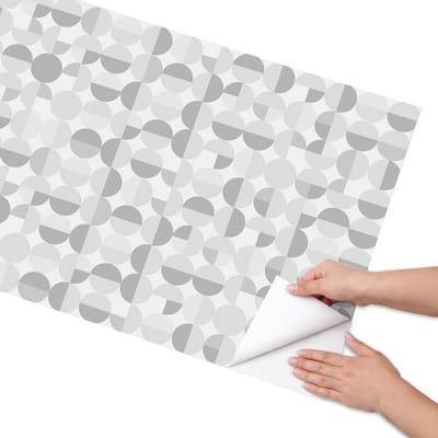 Coloray Meubel Wrap Folie - Grijs Meubelfolie - 65x130 cm - Decoratiefolie Zelfklevend Grijze geometrie - Meubelfolie Zelfklevend - Minimalist Meubelfolie - Wrapfolie Keuken - Wanddecoratie - Abstractie