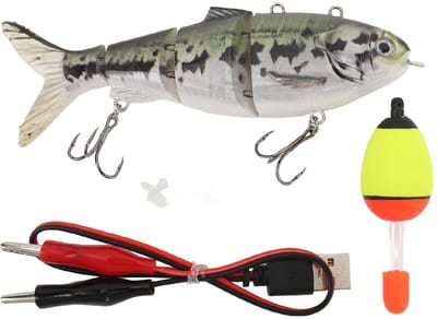 Allecto - Elektrisch visaas - Swimbait met meerdere knopen - USB-oplaadbaar voor langdurig gebruik - Geschikt voor zoetwateromgevingen - Realistisc..