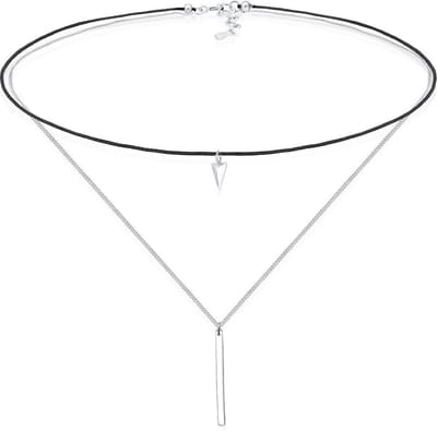 Elli Ketting Choker Driehoek Geo Minimaal Layer Trend 925 Sterling Zilver
