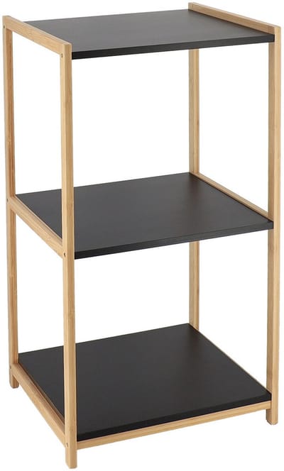 Tendance Opbergkast - hout / zwart - 3 planken - 68 x 35 x 30 cm - badkamer