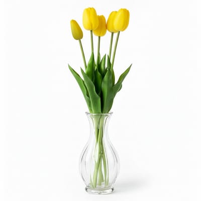 DIVERZA Kunstbloemen – Real Touch Tulpen – Levensechte Kunstbloemen – Decoratie & Cadeau – Geel