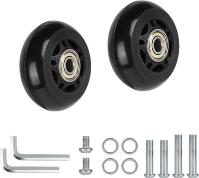 Set van 2 Vervangwielen voor Koffers, 60 x 24 mm, Rubber Trolley Wielen, Luggage Wielen, Geschikt voor Reisbagage