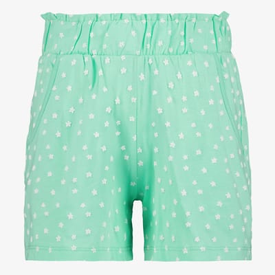 TwoDay meisjes sweatshort met bloemetjes groen - Maat 92