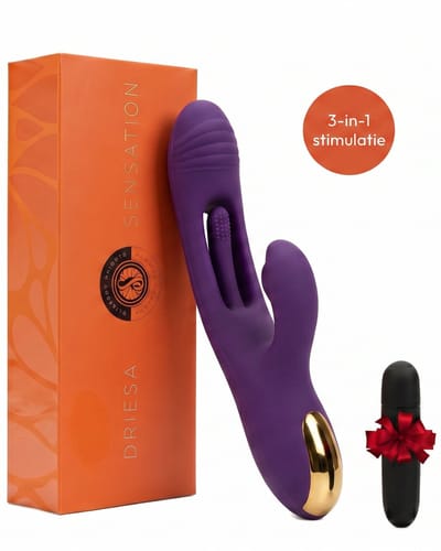 Vibrators voor Vrouwen – 3 in 1 Realistisch Rabbit Vibrator met Clitoris Stimulator & G Spot - Sex Toys voor Koppels - Inclusief Bullet Mini Vibrator - 21 Standen - Waterdicht