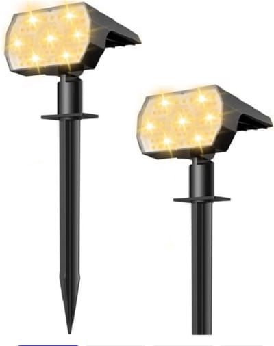 Tuinverlichting op Zonne Energie 2 Stuks - Verstelbare Kleur: Warm Wit, RGB - Tuinspots voor Buiten - Solar Prikspots - Grondspots - Set - Met Afstandsbediening