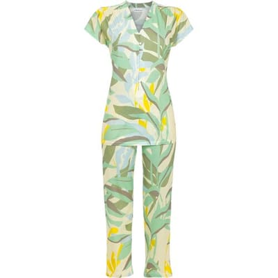 Bonte pyjama bladeren Ringella - Groen - Maat - 36