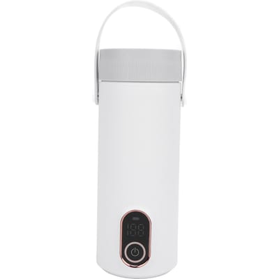 Reis Waterkoker Elektrisch 300W 400ml 304 Roestvrij Staal 4 Standen Instelbaar Oplaadbaar Draagbaar Klein US Plug white