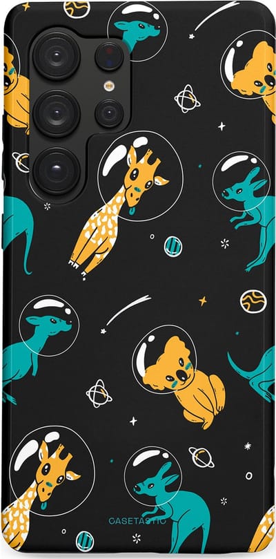 Casetastic Hoesje Geschikt voor Samsung S25 Ultra - Stijlvolle Beschermende Duo-layer Case - Donkere Ruimte Safari