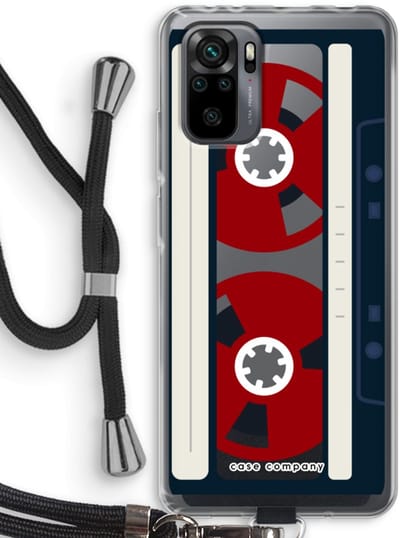 Case Company® - Hoesje met koord geschikt voor Xiaomi Redmi Note 10 Pro hoesje met Koord - Here's your tape - Telefoonhoesje met Zwart Koord - Bescherming aan alle Kanten en Over de Schermrand