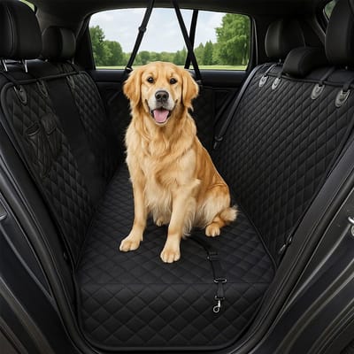 Honden autostoelhoes - Beschermhoes achterbank - Veilig reizen hond - 100% waterdicht ademend - Large - Zwart