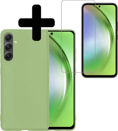 Hoesje - Met Screenprotector - Geschikt voor Samsung Galaxy A54 - Sterk & Shockproof - Back Cover - Siliconen Case - Telefoon Hoes - Telefoonhoesjes - Groen