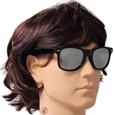 Fako Fashion - Zwarte Zonnebril Met Zilverkleurige Spiegelglazen - Heren Zonnebril - Dames Zonnebril - UV400 - Zwart - Spiegel Zilver