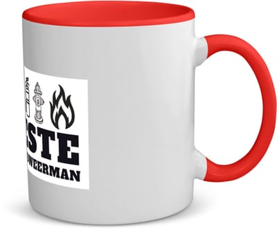 Akyol - beste brandweerman koffiemok - theemok - rood - Beste brandweerman - collega - cadeau - 350 ML inhoud