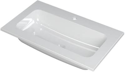 INK Faktor Wastafel Polystone Centraal met 1 Kraangat - 800x450x15 mm - Glans Wit