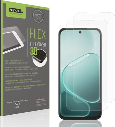 dipos FLEX – 2x Matte Screenprotector geschikt voor Oppo A6c | Volledige Schermbescherming | Case-Friendly