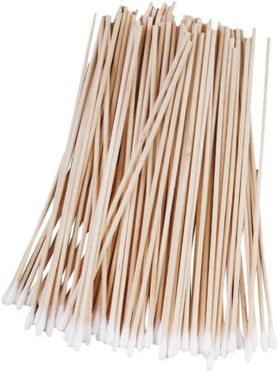 Katoenen Wattenstaafjes - Applicator Stokjes - Make-up Aanbrengen - Extra Lang Handvat - 15 cm 100 Stuks - Wit