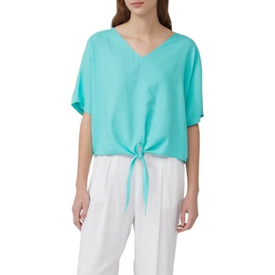 s.Oliver - female - Kortere blouse met relaxed fit van een linnenmix