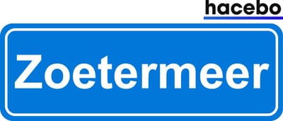 Hacebo - Plaatsnaam Sticker - 29x10 CM - Zoetermeer sticker - Verkeersborden sticker - grappige cadeaus - Zoetermeer