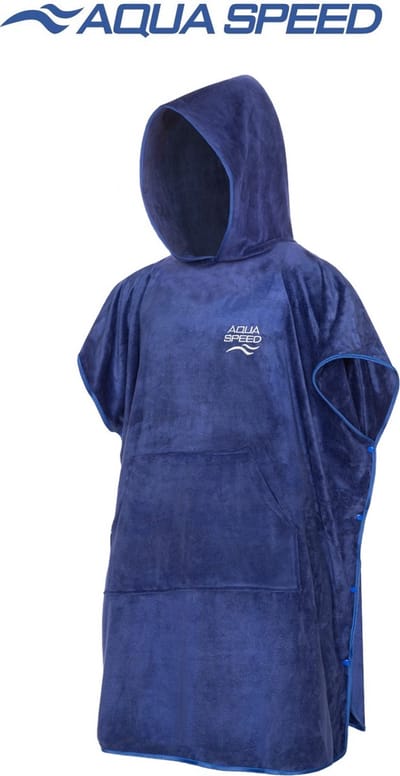 Aqua Speed Mirovezel Poncho Handdoek Volwassenen - voor Zwemmen, Surfen en Meer, Ideaal na Watersporten - Marineblauw M