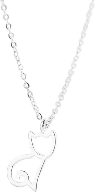 925 Sterling Zilver Leuke Kat Hanger Ketting Verstelbare Ketting voor Meisjes Vrouwen Kids