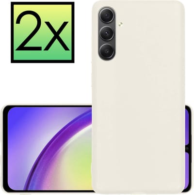 Hoesje - 2 Stuks - Geschikt voor Samsung Galaxy A34 - Sterk & Shockproof - Case Siliconen - Back Cover - Telefoon Hoes - Wit