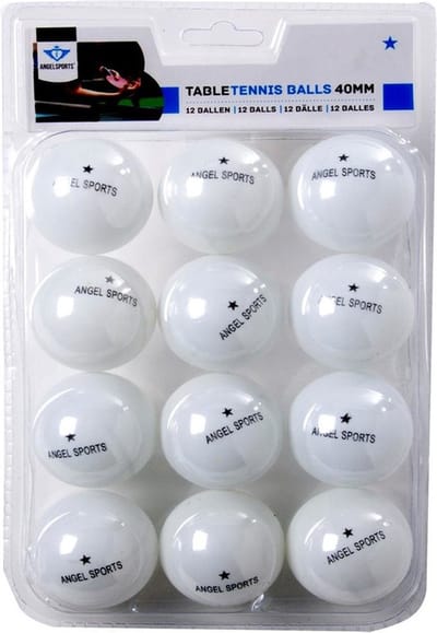 Angelsports Tafeltennis Balletjes - 24x Stuks - Wit - D40mm - Pingpong