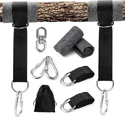 Schommelbevestiging voor boomschommelstoel en hangmat, ophanging met D-ringen en boombescherming, draagkracht tot 500 kg - 90 cm lang