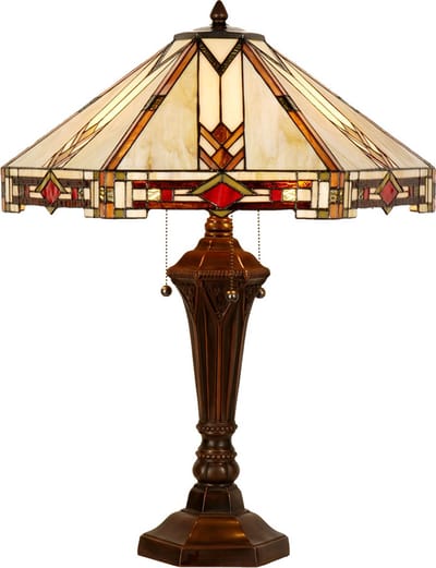 Lumilamp Tiffany Tafellamp 75 cm Beige Glas